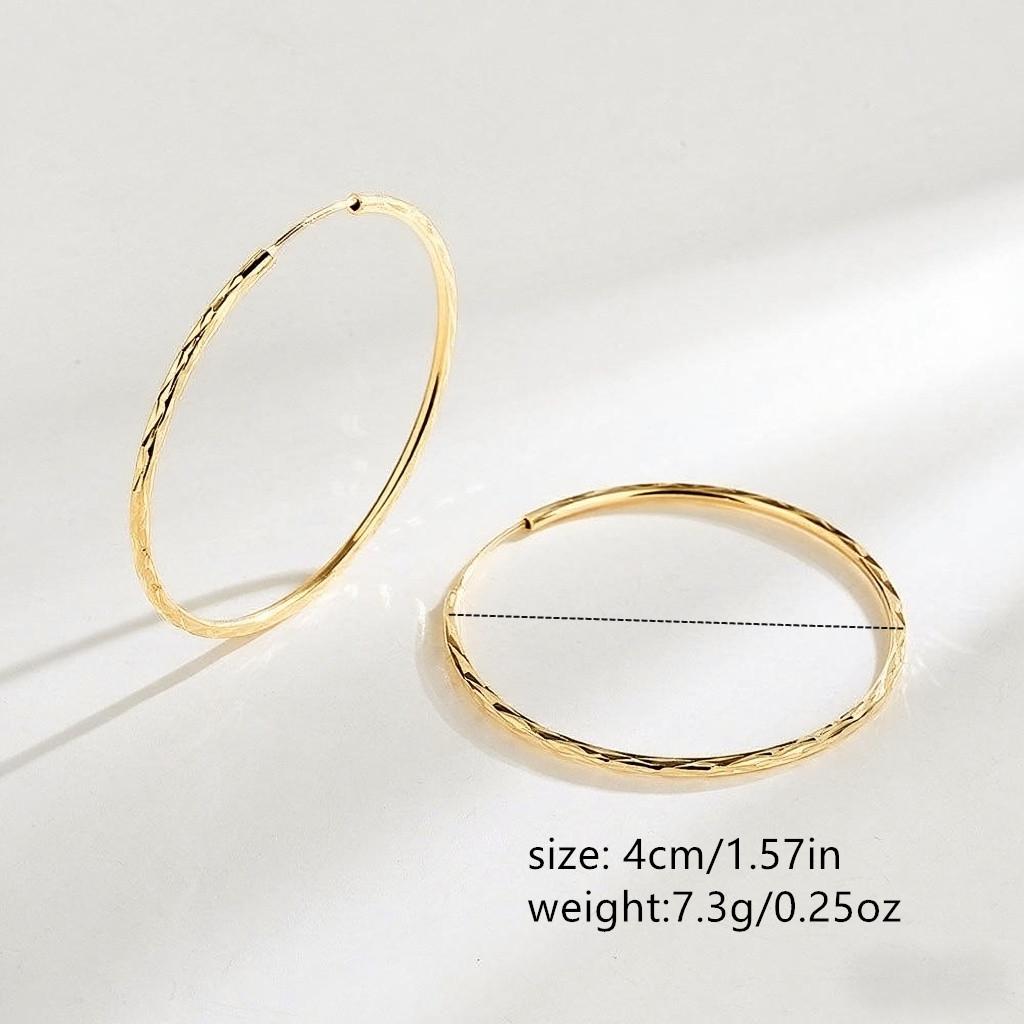 vintage hoop earring 18K Golden Plated Pair - City Wall Texture Round Earrings | Hypoallergenic, Non-Fade, Elegant & Minimalist Style,With Free Gift