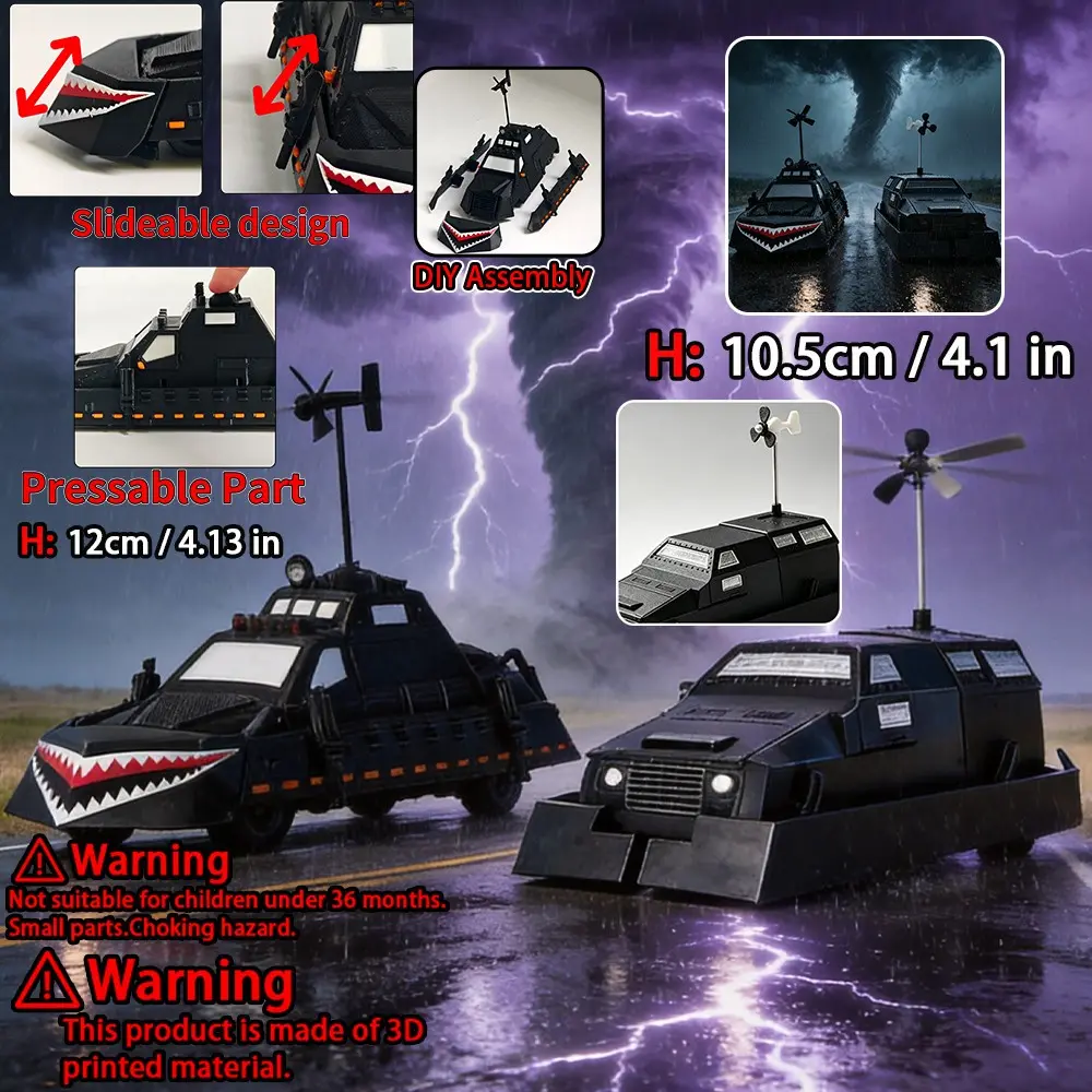 TIV-2 Tornado Intercept Vehicle 3D Printed Model, Realistic Storm Chaser Truck Toy with High Detail, Handmade Desktop Display Collection Gift for Weather Enthusiasts, Storm Chase Fans&Desk Decor
