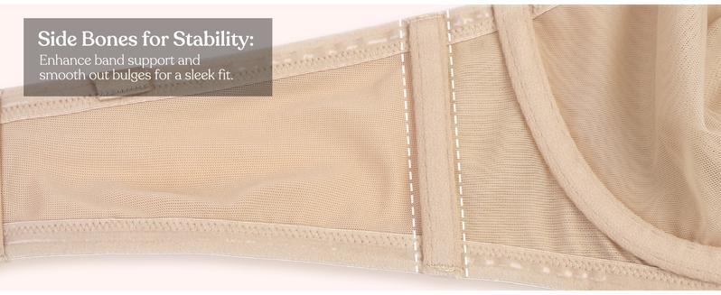 HSIA Bella Women's Convertible Strapless Minimizer Bandeau Bra Underwire Unlined for Large Bust