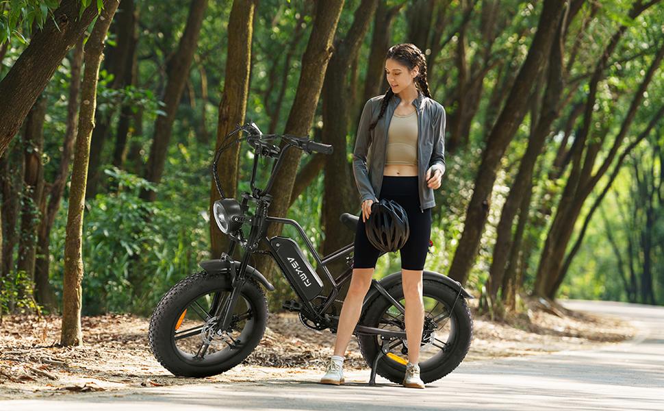 (12 MONTH WARRANTY) ASKMY Electric Mountain Bike with 35 MPH in the pure electric mode, paired with pedal assist;15 Ah battery; 20'' * 4'' fat tires; 7 speed gears; eco-friendly e-bike for adventure lovers, hunting lovers, urban youths on virous terrains