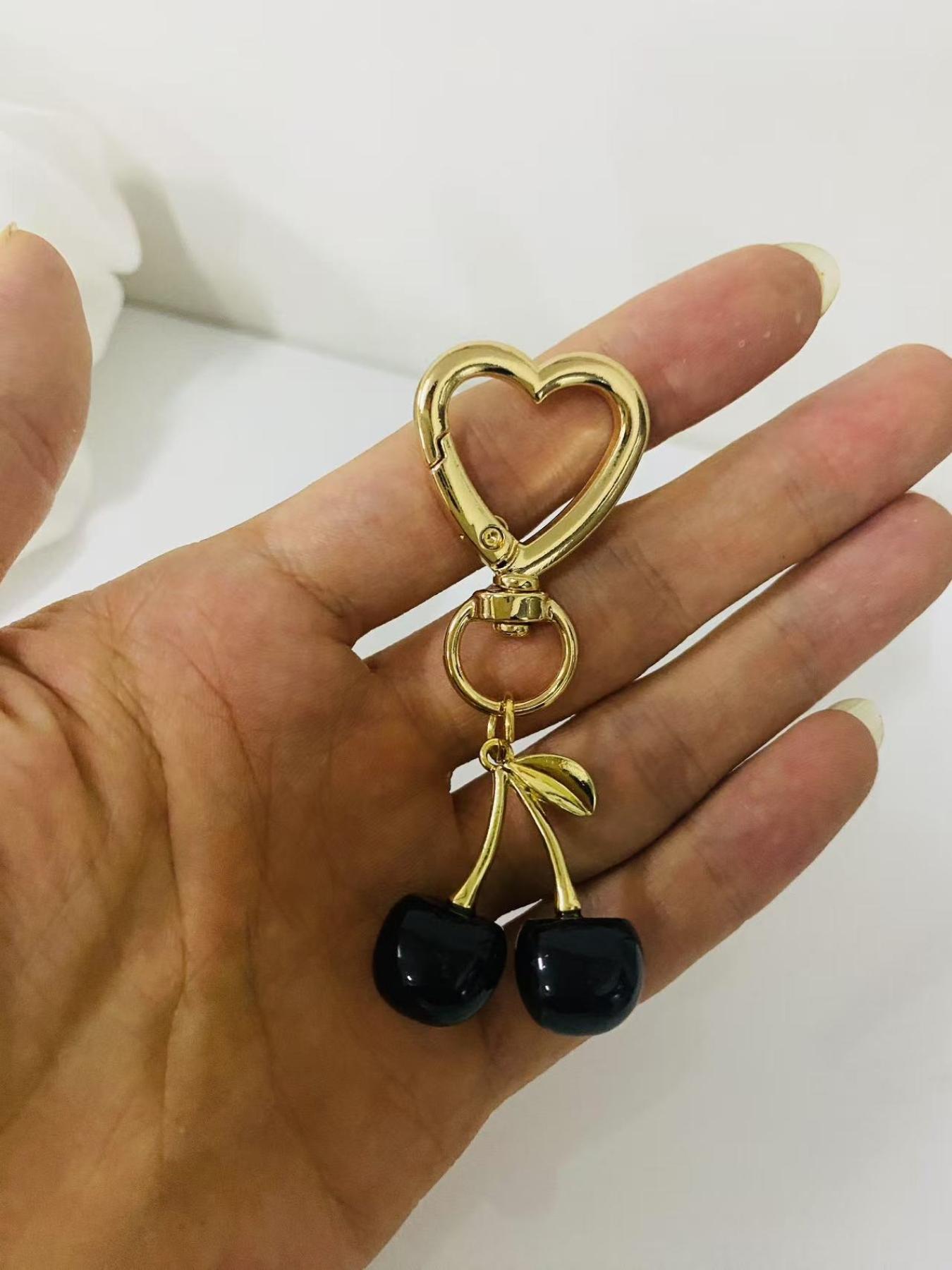 A fashionable and cute cherry pendant, bag pendant, suitable for daily wear, and also a surprising and exquisite small gift, Heart Design Charm