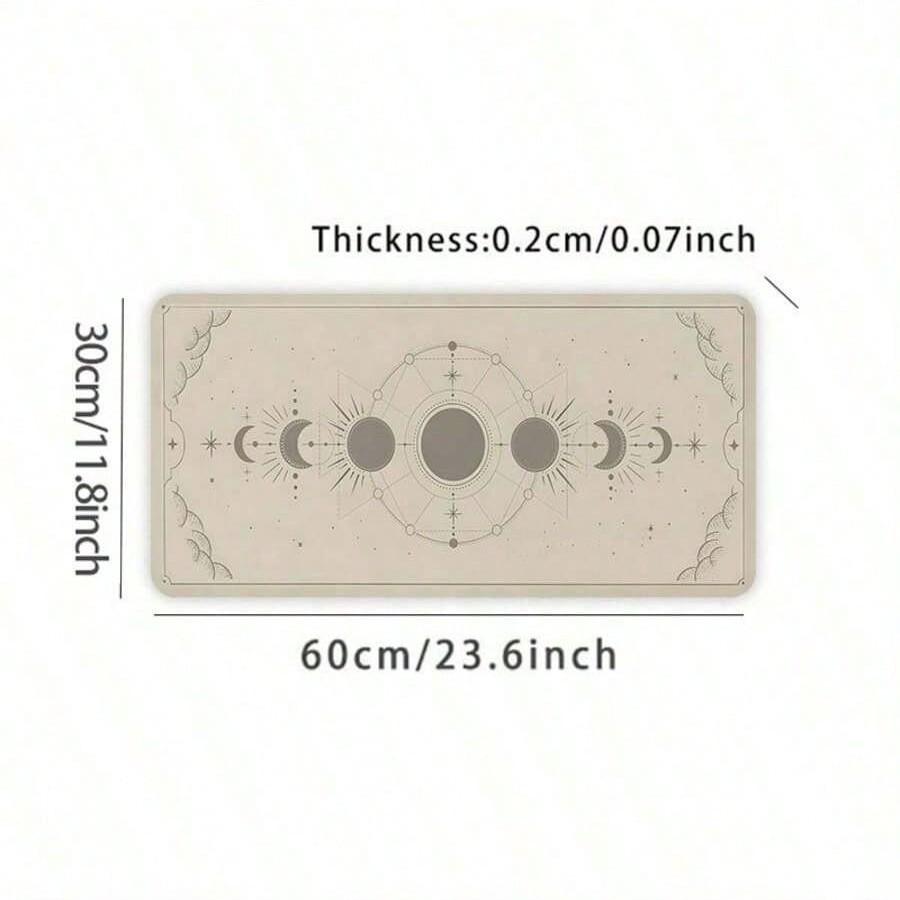 Moon Pattern Mouse Pad, 35.4x15.7 Inches, Non-Slip Base, Durable Keyboard Mat, Extended Desktop Pad, Suitable for Laptop Mouse and Keyboard