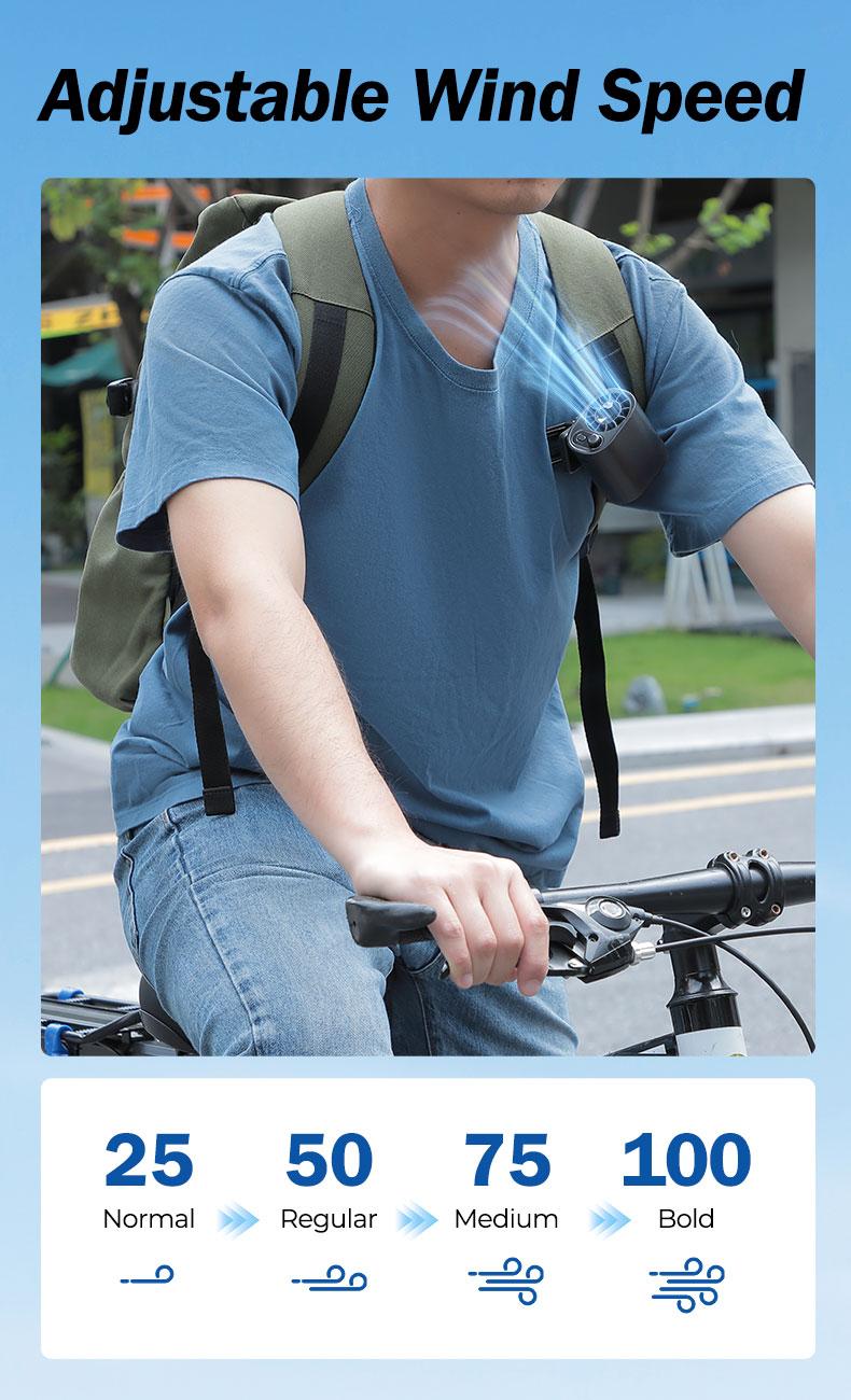 JOYTUTUS Portable Car LCD Clip Fan 360° Rotatable 100 Speed Wind 12V USB Rechargeable 1800mAh Electric Fan Low Noise Mini Fan Clamp Anywhere