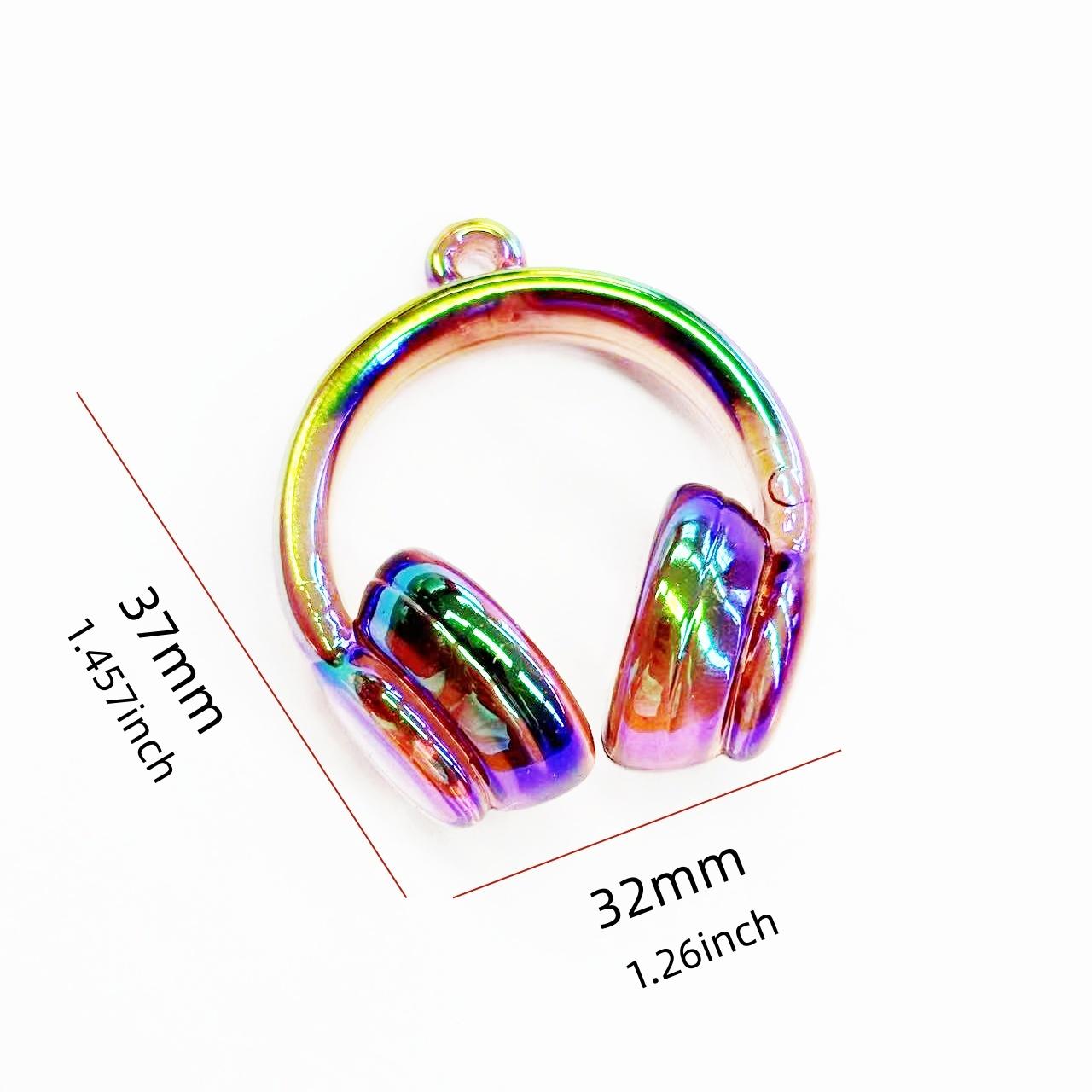 Transparent Color-Plated Laser Cut Earphone Holder Necklace Bag Clip DIY Jewelry Making Materials Accessories