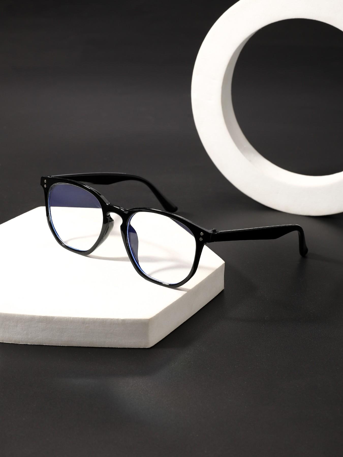 Unisex Casual Square Frame Glasses, Anti-Blue Light, Lightweight Comfortable, Daily Wear, Party Fashion, Student Preferred