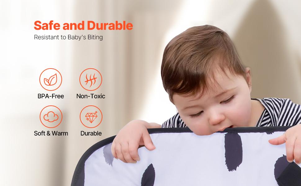 VEVOR Baby Play Gym Mat, Tummy Time Mat with 6 Sensory Toys, Baby Activity Mat with 2 Touch Balls Soft Fabric for Sensory Motor Skill Development, Baby Essential Gift for 0-18 Month Newborn Infant