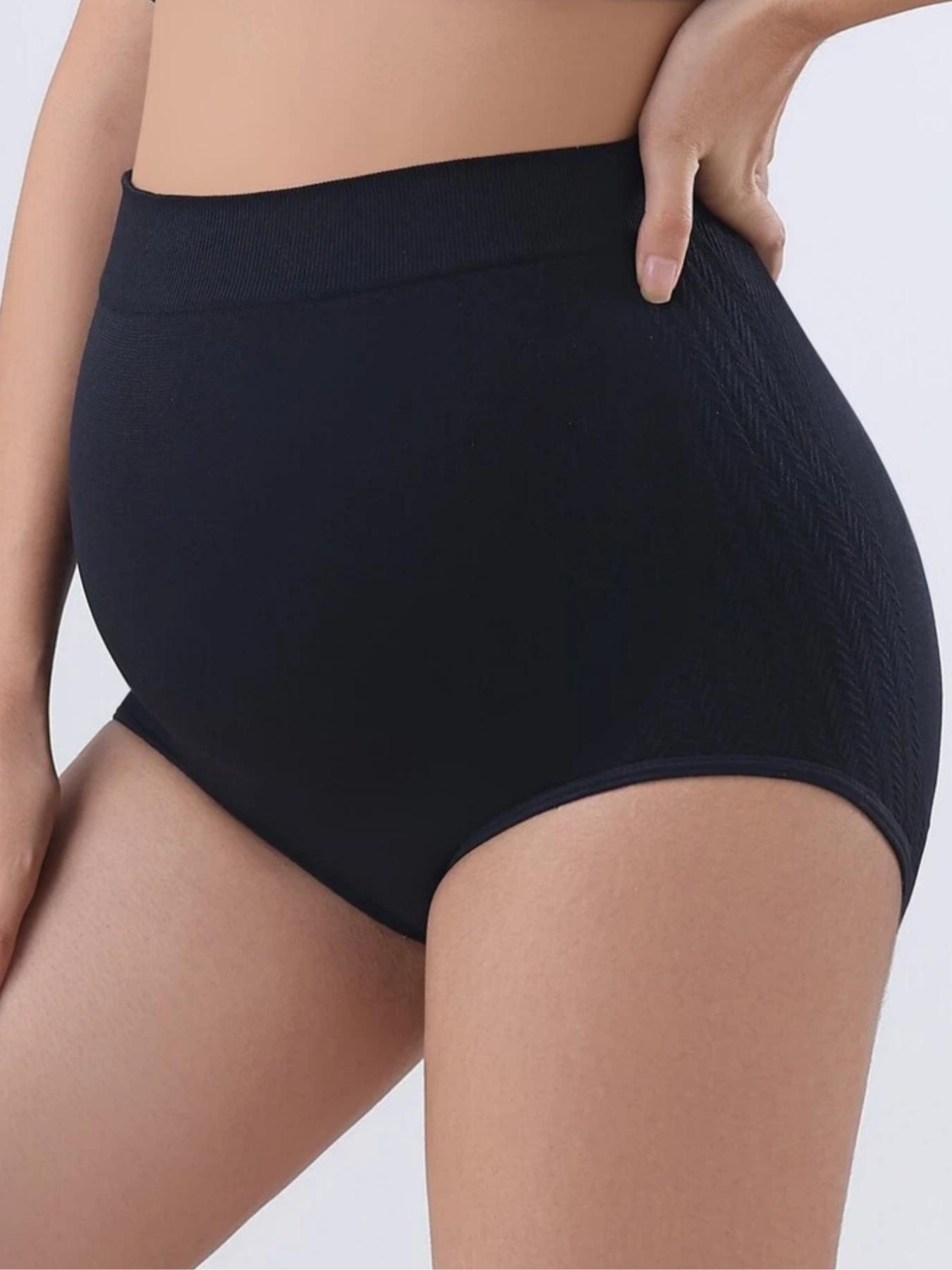 Maternity Solid Color High Waist Panty, Soft Comfy Breathable Seamless Pregnancy Knicker for Daily Wear, Maternity Underwear for All Seasons, Maternity Supplies