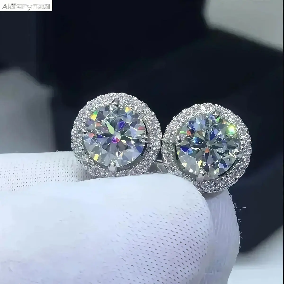 Diamond Stud Earrings, 0.3-1ct Round Cut Brilliant Heart & Arrow Zirconia, White Gold-Plated Copper Base, Unisex Minimalist Fashion Accessories, Earrings for Women, Ideal for Daily Wear & Holiday Gifting, Earring For Women