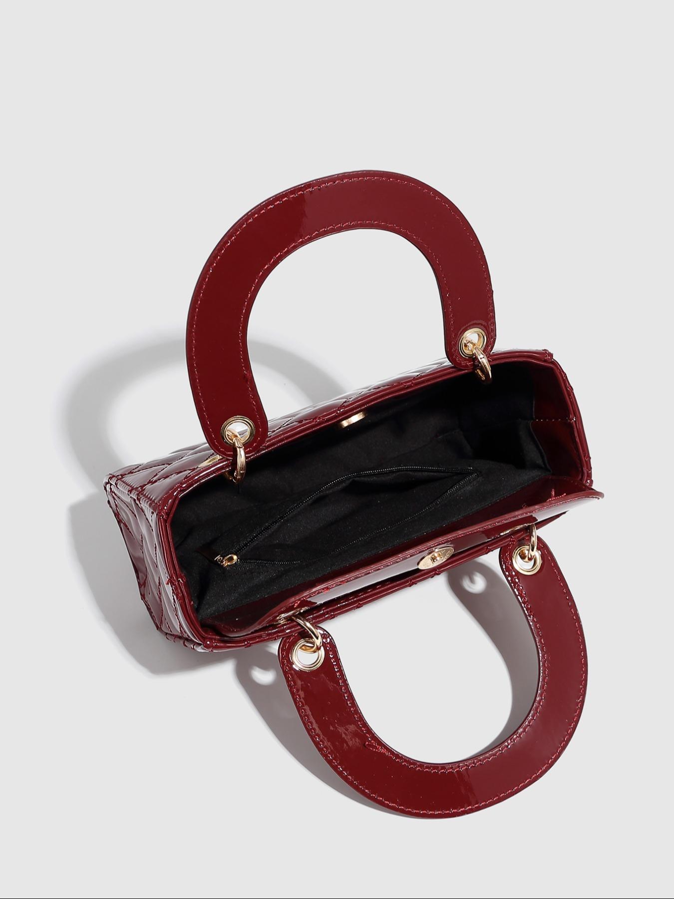 Christmas PU Leather Bag, Elegant Plaid Handbag for Women, Versatile Summer New Painted Leather Crossbody Bag, Fashion Shoulder Clutch, Casual Shoulder Bag