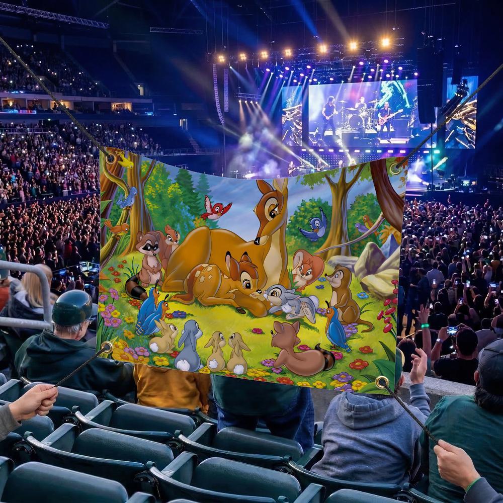 B-Bambi CARTOON Flags Multi Size Atmosphere Flag, Cheerleading Hand Pulled Banner, Portable Outdoor Event Flag & Wall Decor for Sports, Parties, Home and Room Decoration