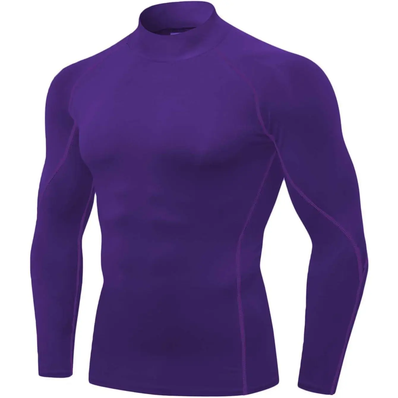 Men's Compression Shirts Long Sleeve Athletic Running Tops Football Turtle Neck Shirts Sport Baselayer Undershirt