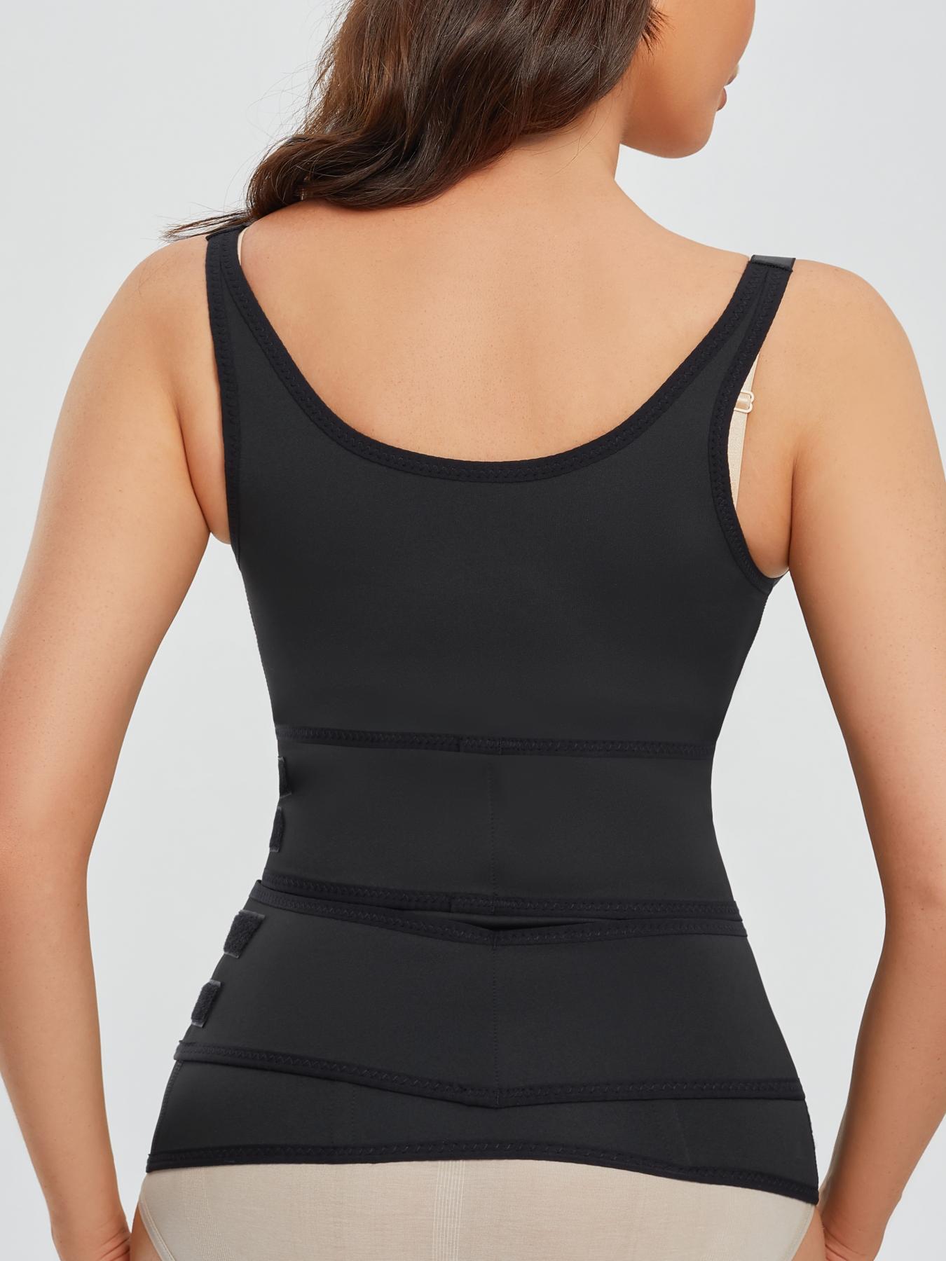 Women's body shaping camisole with chest support, adjustable shoulder straps, double-layer pressure to tighten the abdomen, 4 steel bones to strengthen the pressure to prevent curling, High Compression Shapewear