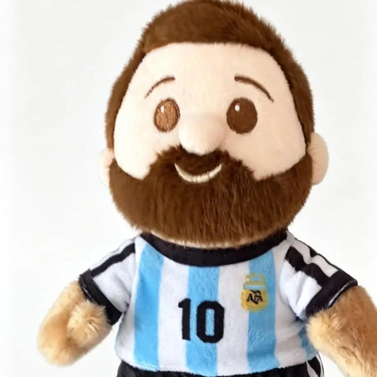 17CM Messi Plush Doll Cute Football Star Fluffy Toy Stuffed Keychain Pendant for Fans Holiday Birthday Gift