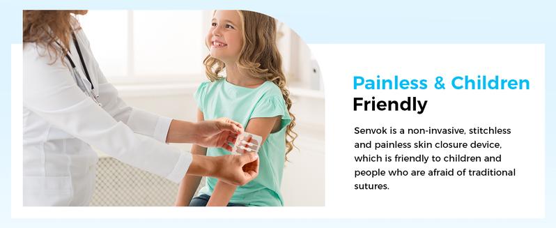 Senvok Butterfly Bandaids for Wound Closure, 2 Pcs Zip Stitch Wound Closure Strips, Surgical Laceration Repair Without Sew - Quick Clot - Emergency Wound Closures Device (PU)