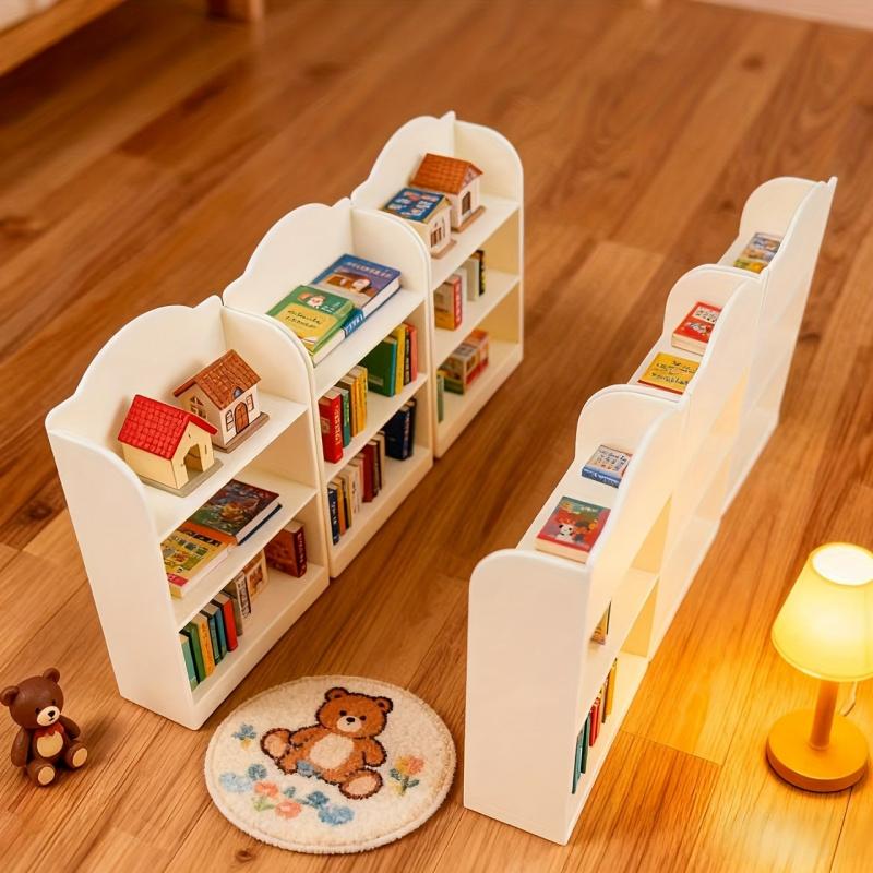 4pcs  Mini Bookcase  Set Multi Layer Office Desk Display Shelf Home Decor Small Furniture Organizer for Books Decorative Storage Solution
