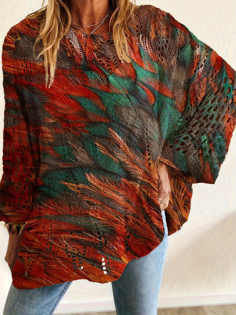 Women's V Neck Long Sleeve Knit Top, Casual Loose Fit Design, Perfect for Spring Summer Fall Winter Seasons, Stylish & Comfortable Wear, Lightweight Knit Sweater