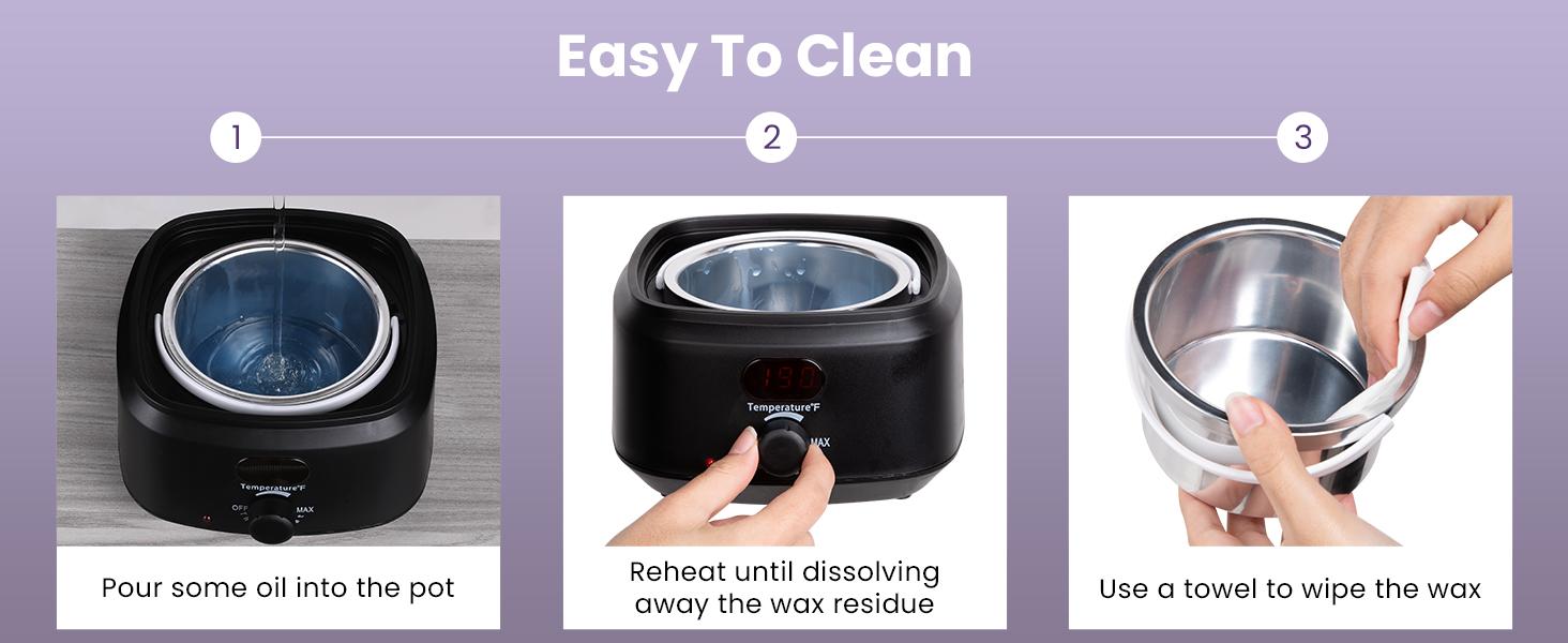 Sunvivi Waxing Kit Brazilian Wax Warmer for Hair Removal with 5 Bag Hard Wax Beads Digital Display Wax Melt Warmer Kit for Women Men Full Body