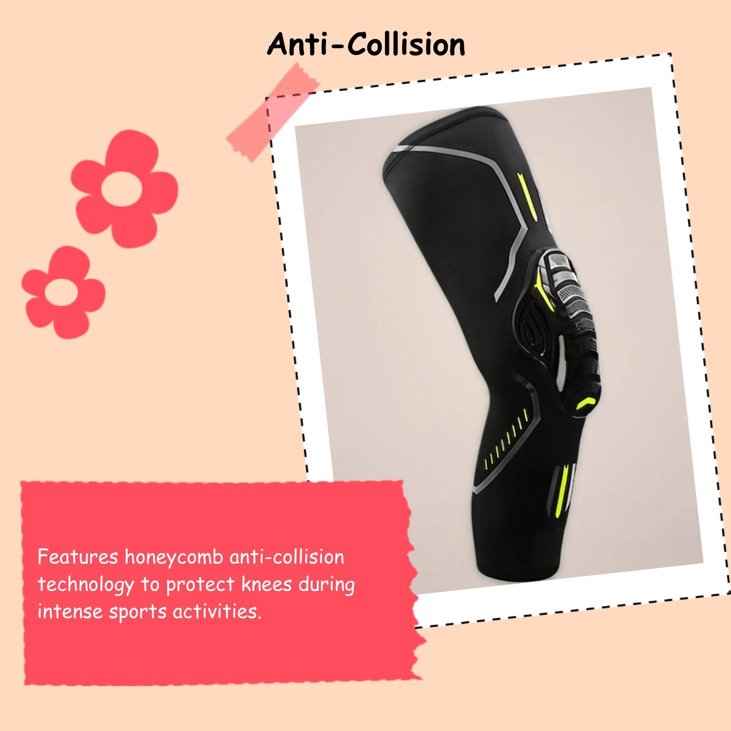Sports Knee Pads Honeycomb Anti-Collision Patella Warm Leg Sleeves for Men and Women Basketball Football Cycling Protective Gear