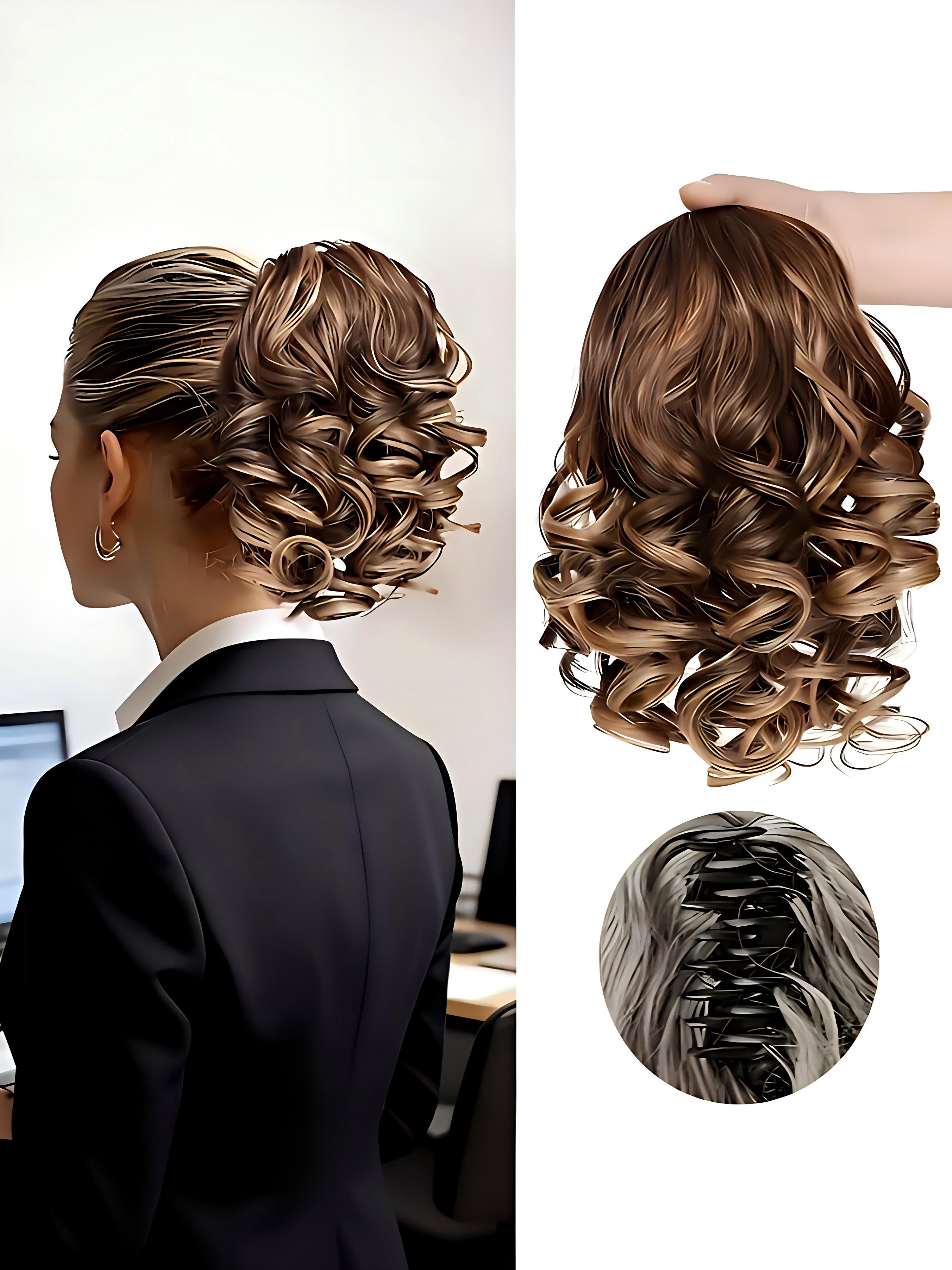 Multi-Color Claw Clip Ponytail Hair Accessory, 14 Inch Wavy Synthetic Fiber, Heat Resistant, Daily Use, Fashionable Hairstyle Solution