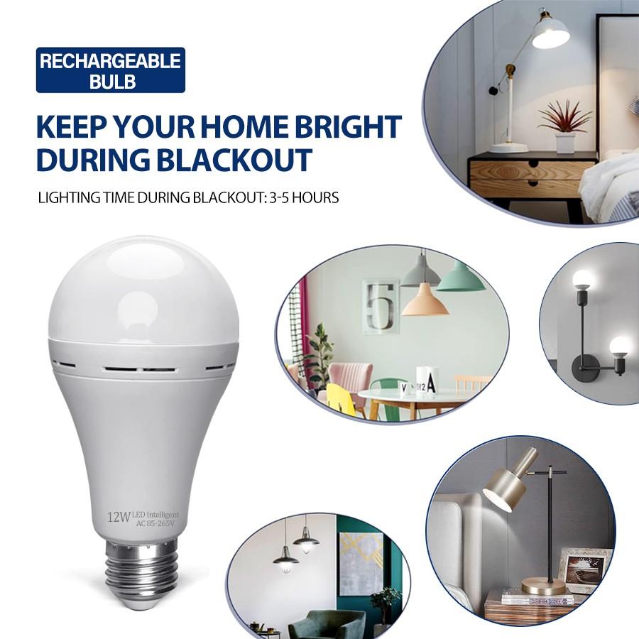 KASOTILE Emergency Rechargeable Light Bulbs, 1200mAh Battery Backup, 7W/9W/12W/15W 80W Equivalent LED Bulbs Auto-On During Power Outage, for Hurricane, Emergency Use (Daylight)