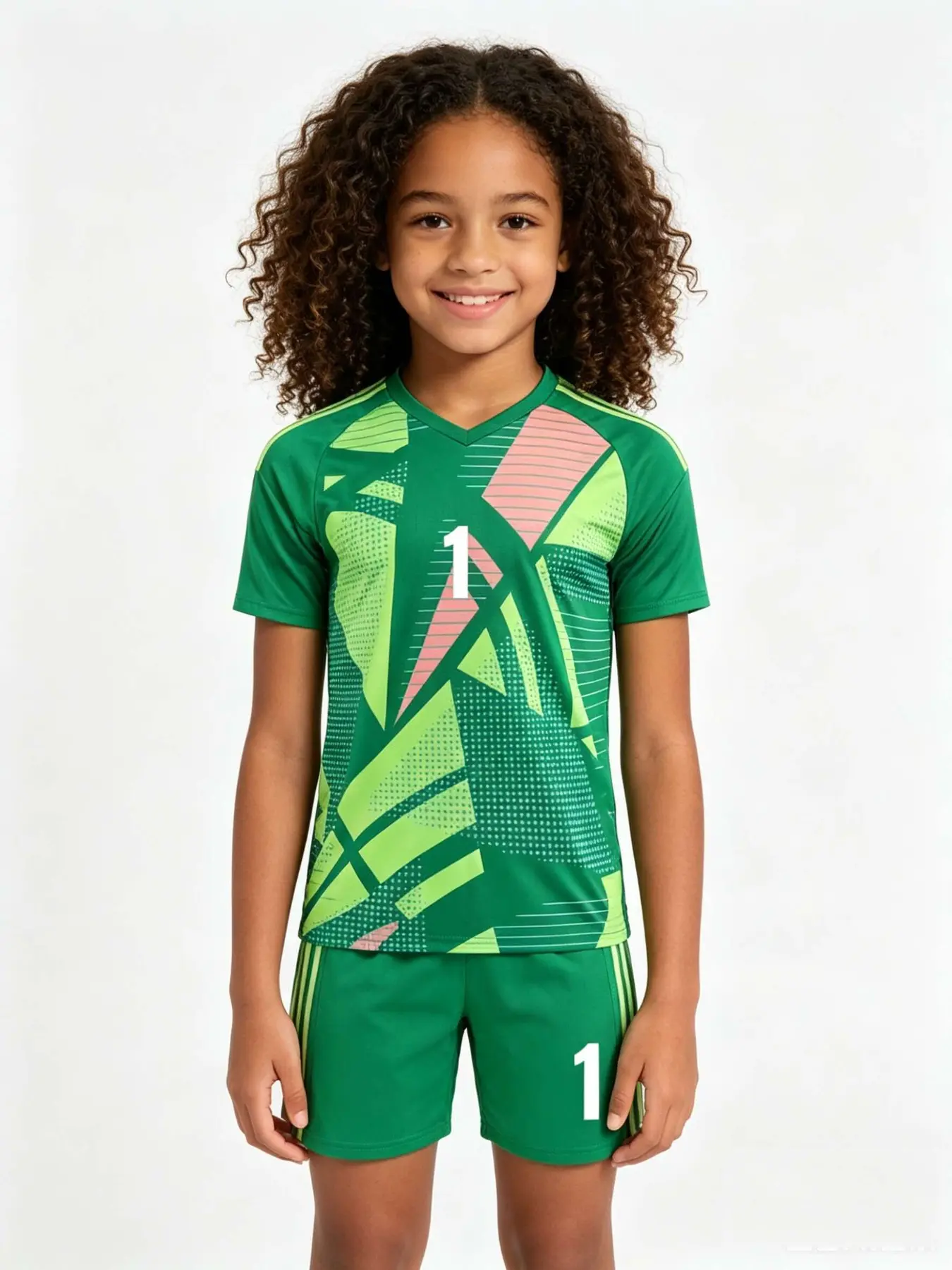 Unisex Youth Soccer Training Set, Numbered Goalie & Player Jerseys, Quick-Dry Breathable Football Uniforms, School Sports Gear