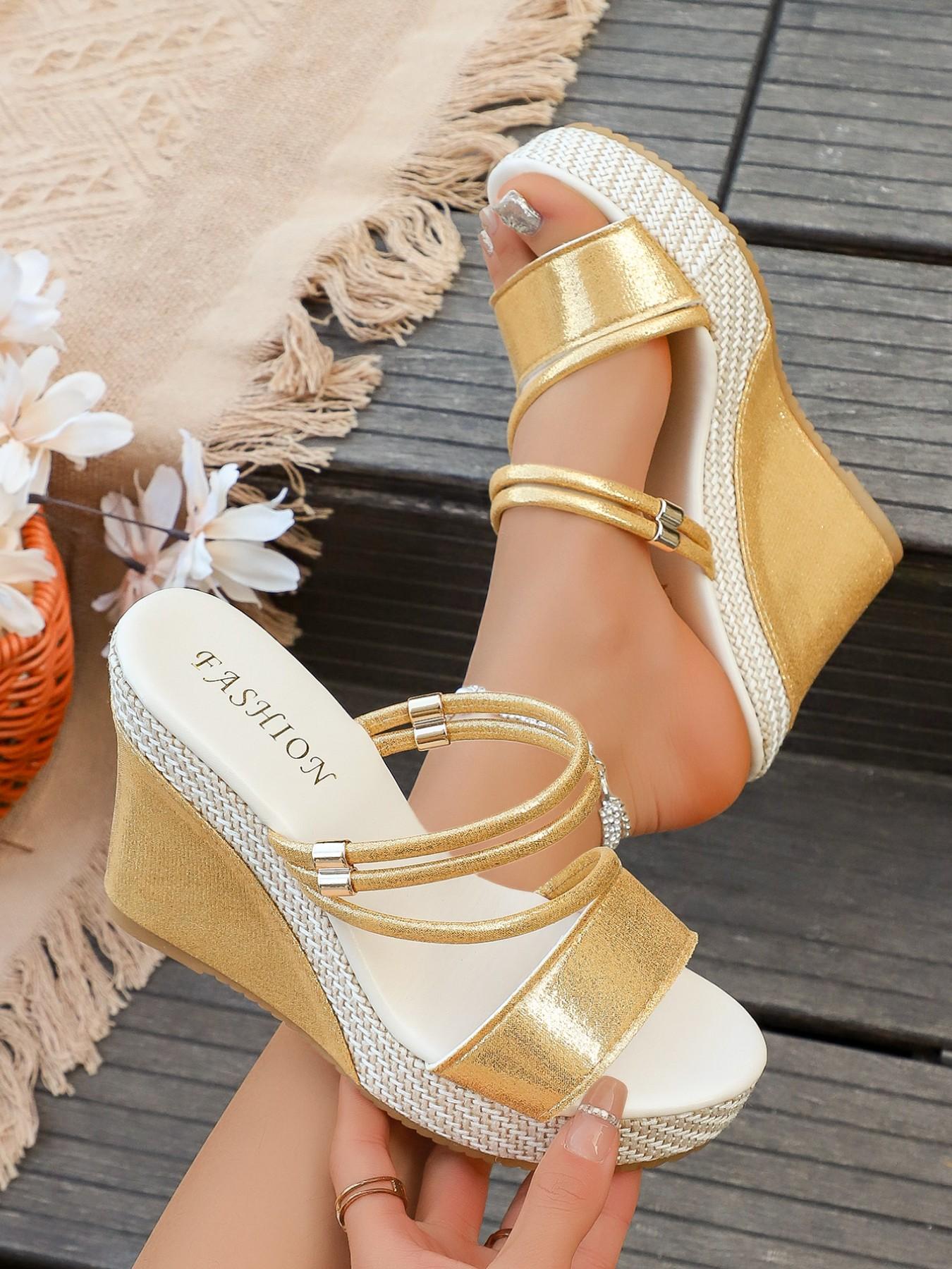 Women's Fashionable Ethnic Pattern Design Platform, Casual Comfortable Ankle Strap Wedge Heeled Sandals for Daily Wear, Trendy All-match Sandals for Women & Girls, Walking Shoes