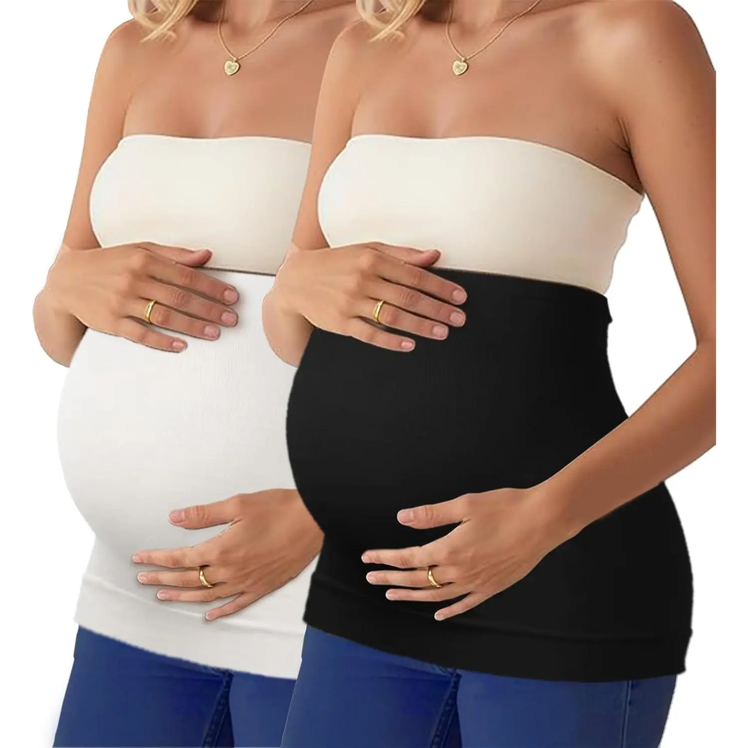 Womens Maternity Belly Band for Pregnancy Non-slip Silicone Stretch Pregnancy Support Belly Belt Bands