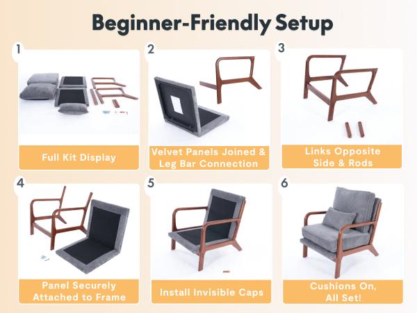 【Valentine Day Sale】FLEXISPOT AC1 Mid-Century Modern Accent Chairs, Corduroy Upholstered Armchairs with Wooden Frame, Thick Backrest & Lumbar Pillow, Comfortable Reading Chairs for Living Room, Bedroom, Balcony, Office