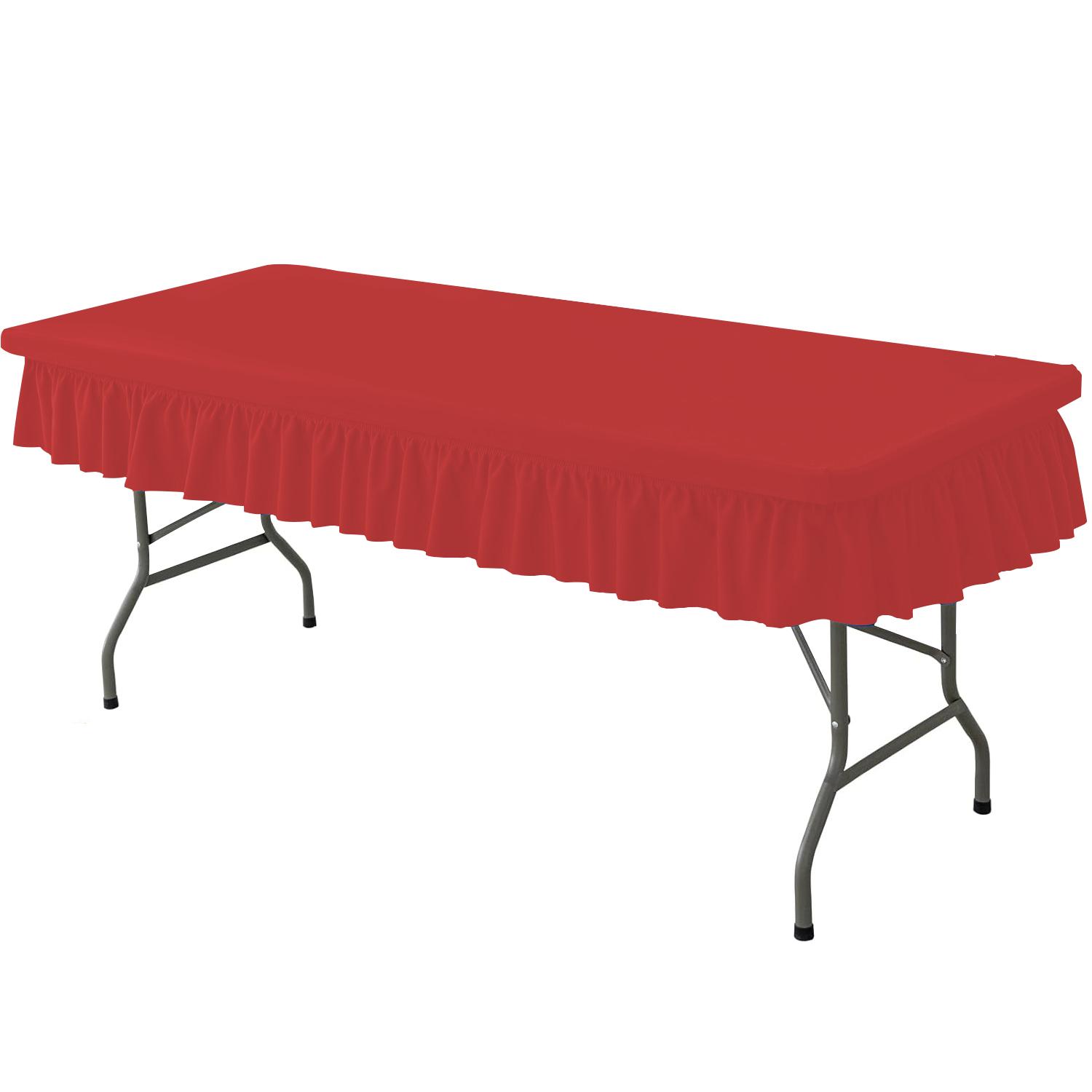 Stretchable Rectangular Tablecloth with Stretched Border Design, Wrinkle-Free Easy Wash, Smooth, Ideal for Weddings Parties and Table Protection, Portable Tablecloth