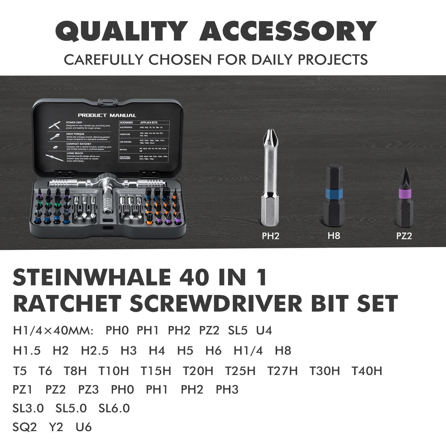 Magnetic Screwdriver Set, Multifunctional Drill Bit Set for Household Repairs, Detachable T-Shaped Ratchet Handle for Easy Use, Replaceable Screwdriver Bits