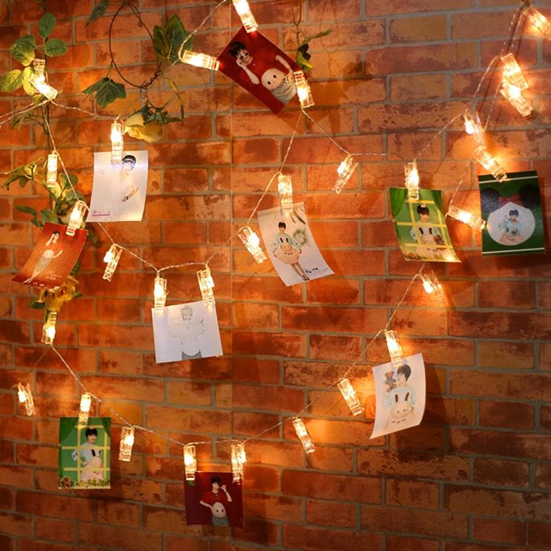 50/100LEDs Photo Clips String Light, 16/33Ft Warm White Fairy Light with 50 Clear Clips, Copper Wire String Light Hanging picture, Bedroom Party Decor