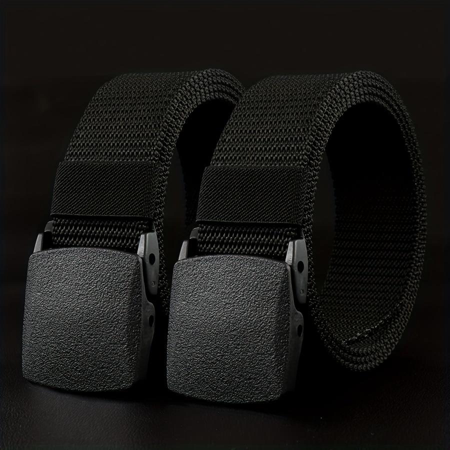 Nylon belt for both men and women, non-metal buckle, hypoallergenic, suitable for young people, outdoor leisure, smooth buckle nylon belt, passes security checks, trendy sports belt
