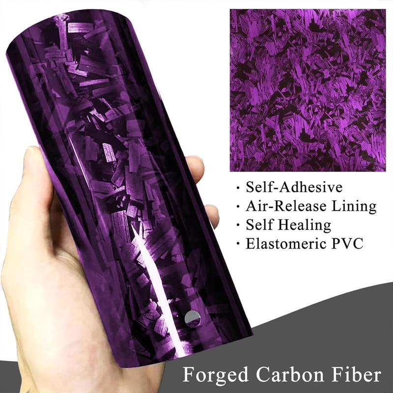 12" x 60" Gloss Forged Carbon Fiber Car Wrap Vinyl Bubble Free Air Release Adhesive Car Wrap Film Roll  DIY Decals ( 1 FT x 5 FT)