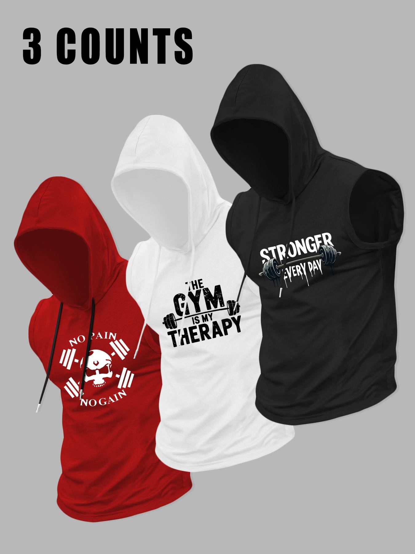 Men's Gym Workout Sleeveless Hooded Tank Top, Muscle Fit Bodybuilding Training Vest, Sleeveless Gym Tops, Sleeveless Hoodie for Weightlifting Gym Daily Wear #springsaledeals2026 #summeroutfits #menfashion #gymwear