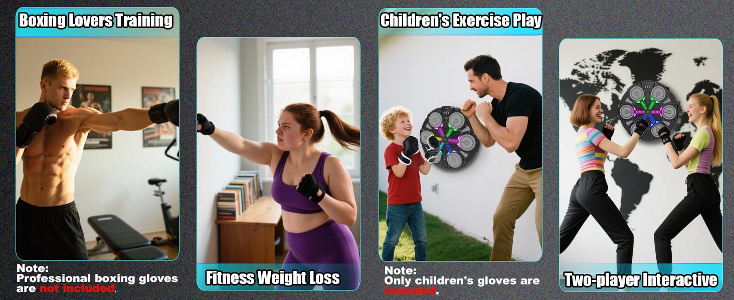 Smart Boxing Training Machine for Adults & Kids, Training Boxing Equipment, Bluetooth-compatible Music Sync, Real-Time Data Feedback, Wall-Mounted Space-Saving, Home Gym Office Use