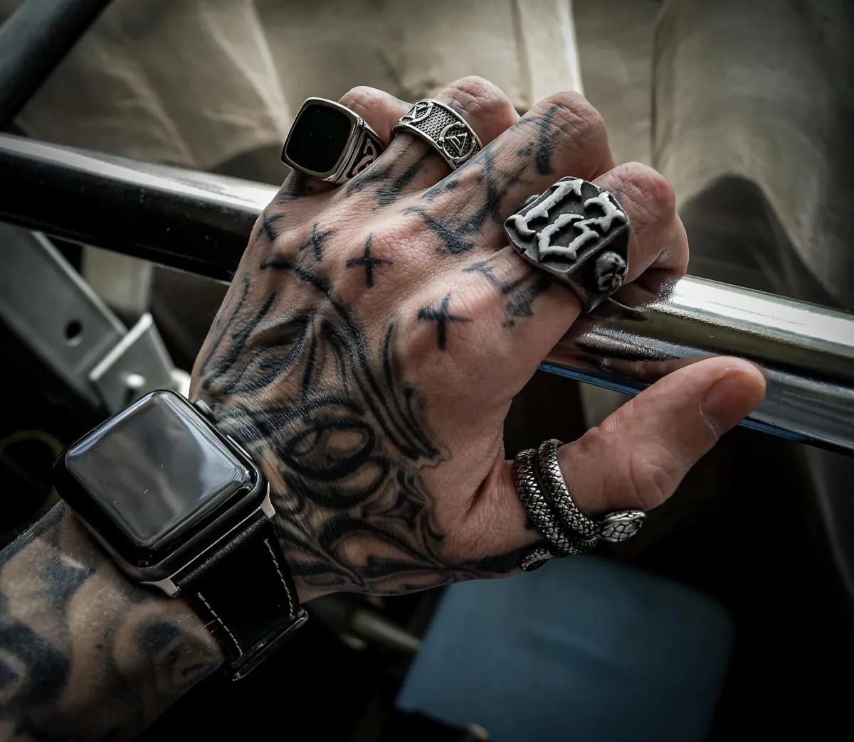 GTHIC Witchers Elements Signs Stainless Steel Ring for Men Women Mother's Day Gift Durability