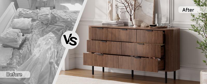 【Valentine's Day Gift】ONBRILL Fluted Dresser for Bedroom with 7 Drawers, 60 inch Chest of Drawers, Mid Century Modern Long Dressers with Curved Profile Design for Closet, Wood TV Stand for Living Room, Hallway 【Valentine's Day Gift】ONBRILL Fluted Dresser for Bedroom with 7 Drawers, 60 inch Chest of Drawers, Mid Century Modern Long Dressers with Curved Profile Design for Closet, Wood TV Stand for Living Room, Hallway