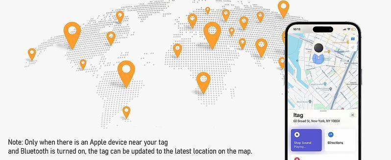 GPS Tracker ,Mini Trackers Device with Weatherproof Magnetic Case-No Monthly (iOS Only) Fee-Best Hidden GPS Trackers,Anti-lost Device,Works with Apple Find My  fathersdaygift