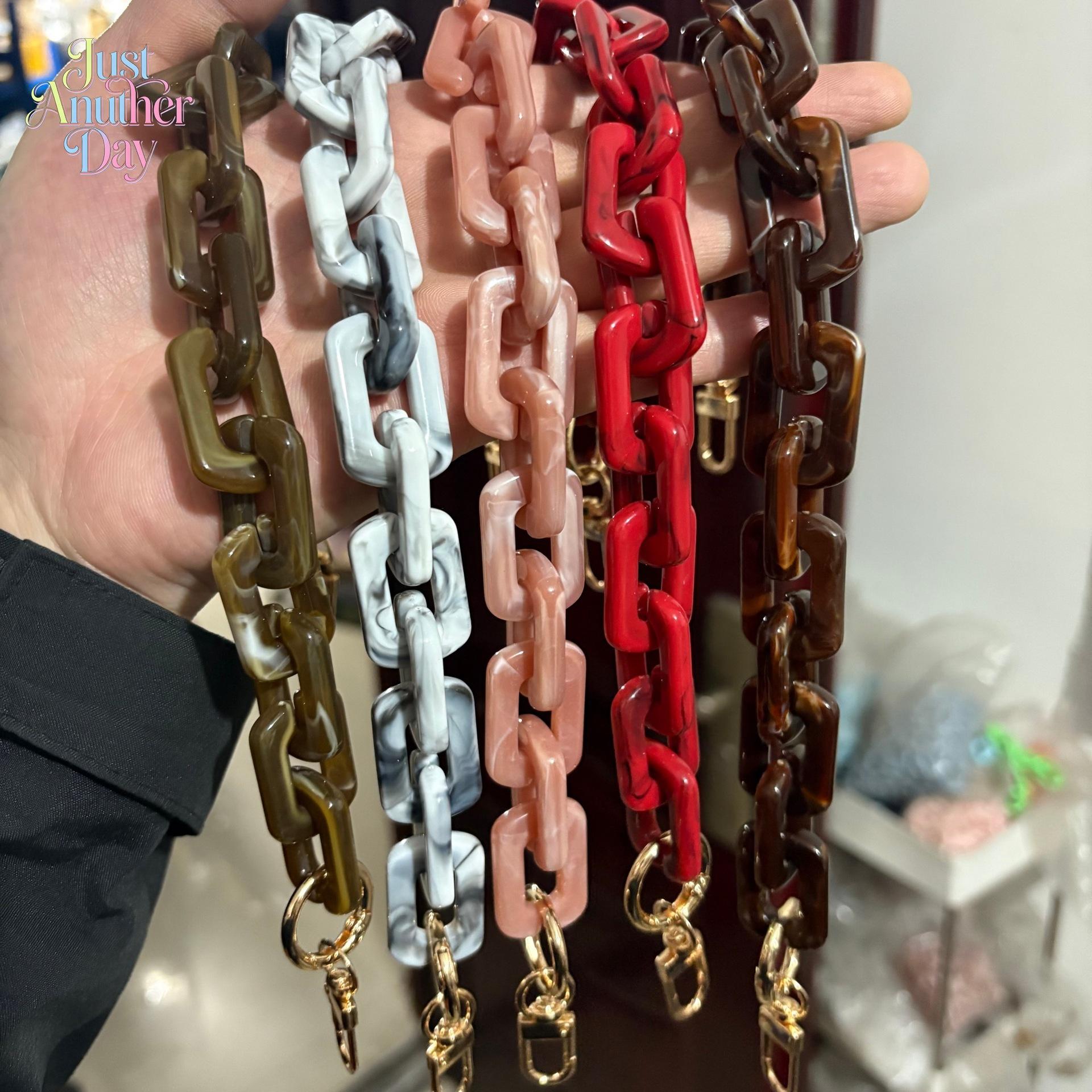 Acrylic Resin Bag Chain Strap, Multi-Use Chunky Link Chain for Handbags, Glasses, Phones & Keys, Colorful Fashion Accessory