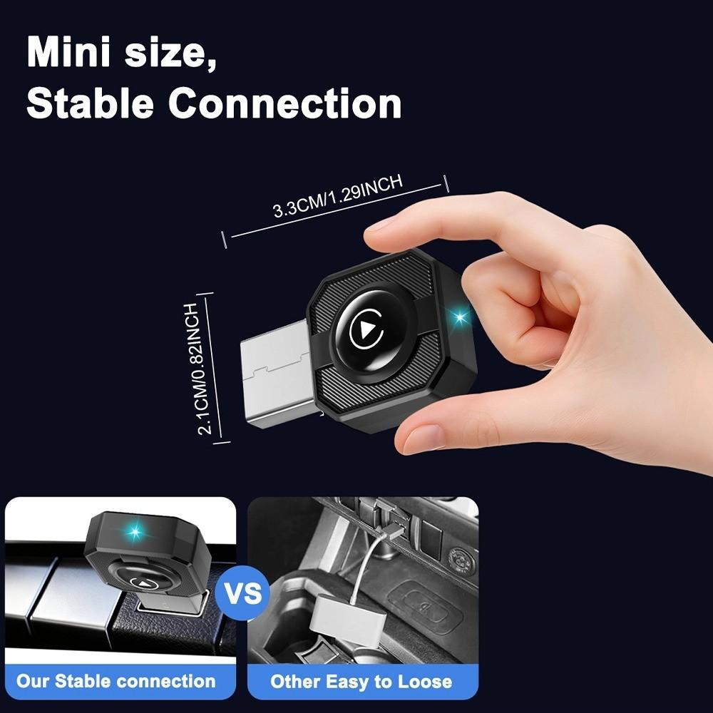 Carplay & Android Auto Wireless Adapter, Convert Wired to Wireless, Plug & Play, Seamless Connection, Hands-Free Driving, Smart Navigation, Wireless Carplay Dongle
