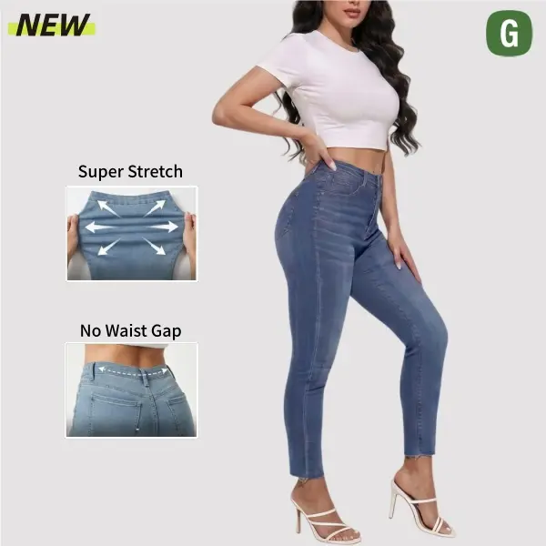 GENUWII Women's Ultimate Flex Slim Jeans - High Waist, Tummy Controlling, Stretchy Denim Style Soft Stretch Pants with No-Gap Fit, Natural Lift, Super-Stretch Recovery Fabric for All-Day Movement
