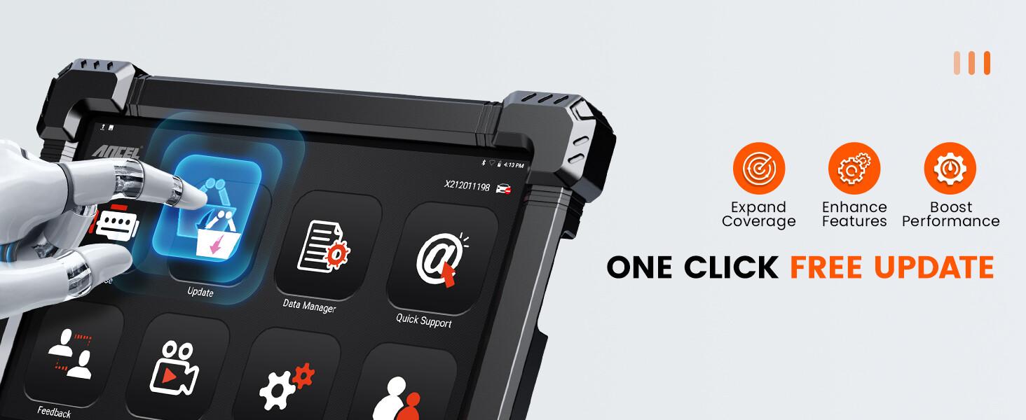 ANCEL X7 HD Heavy Duty Truck Scanner, 40+ Reset Bidirectional Diesel Scan Tool for Cummins, Detroit, Caterpillar, Volvo, Paccar, Semi Trucks Full System Diagnostic Tool with DPF, ECU Coding, 2 In 1 Diagnostic Scan Tool for Truck & Car