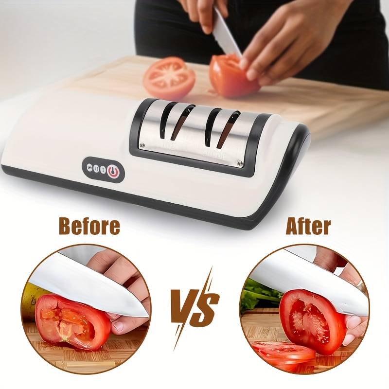 Electric Knife Sharpener, Automatic Rechargeable Small Kitchen Tool, Multi-Functional Home Sharpening Stone, Essential Kitchen Gadget