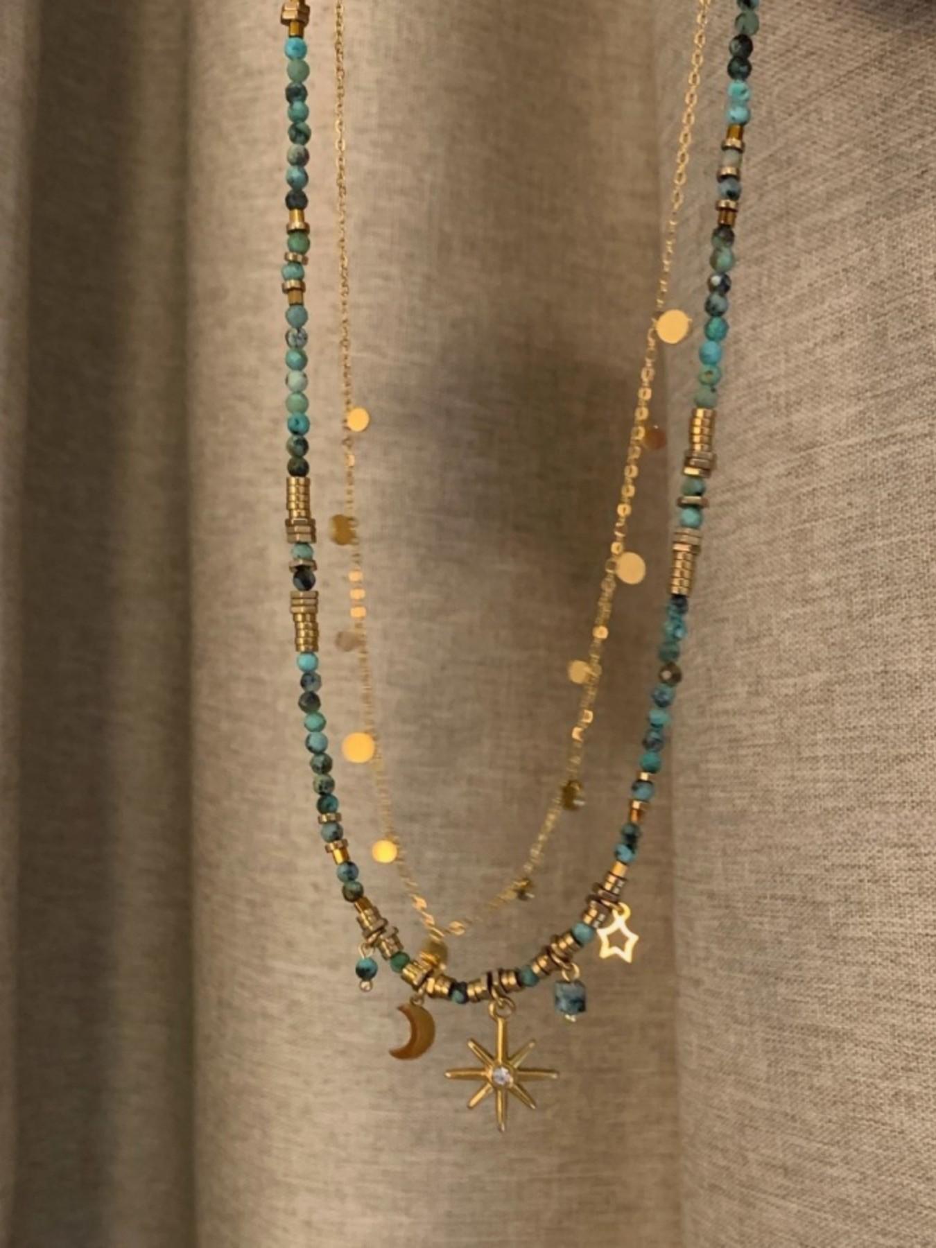 Mead Vintage Beaded Necklace 2026 New Design, Elegant Chain Print Collarbone Chain, Layered Necklace for Women, All Seasons Fashion Accessory