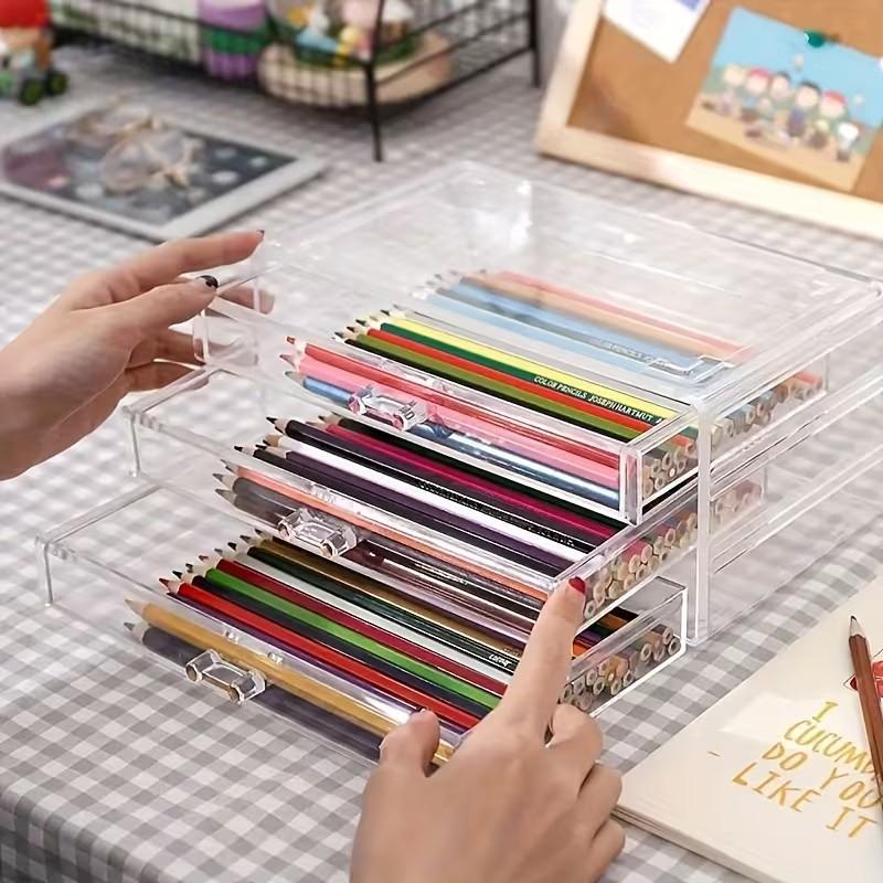 Stackable Desktop Storage Box, Large Capacity Organizer, Ideal for Pencils, Markers, Cosmetics, Small Items, Multi-Purpose Storage Solution