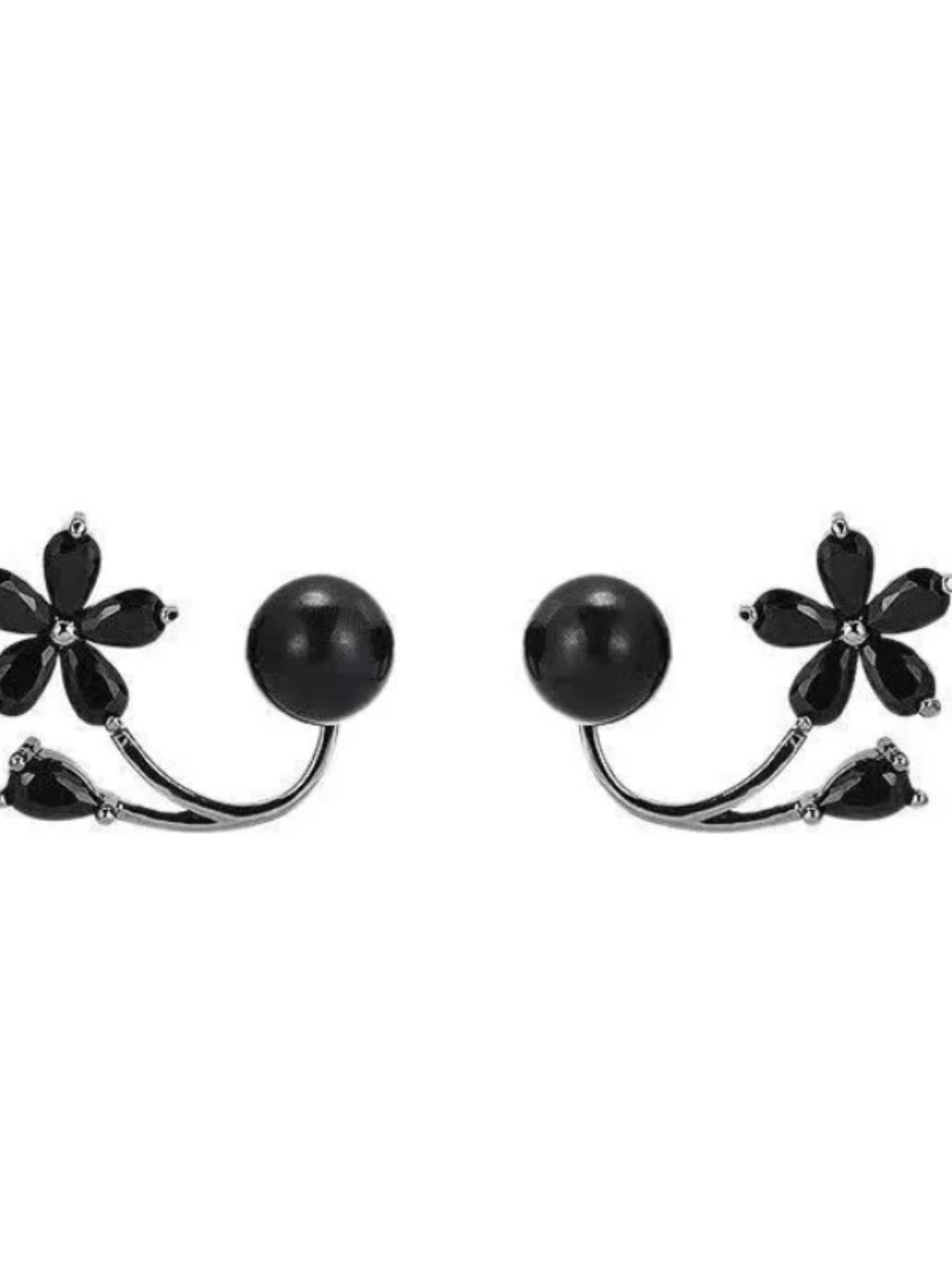 Elegant Tulip U-Shaped Earrings, Sparkling Cubic Zirconia Accents, Hypoallergenic Design for Daily and Special Occasions