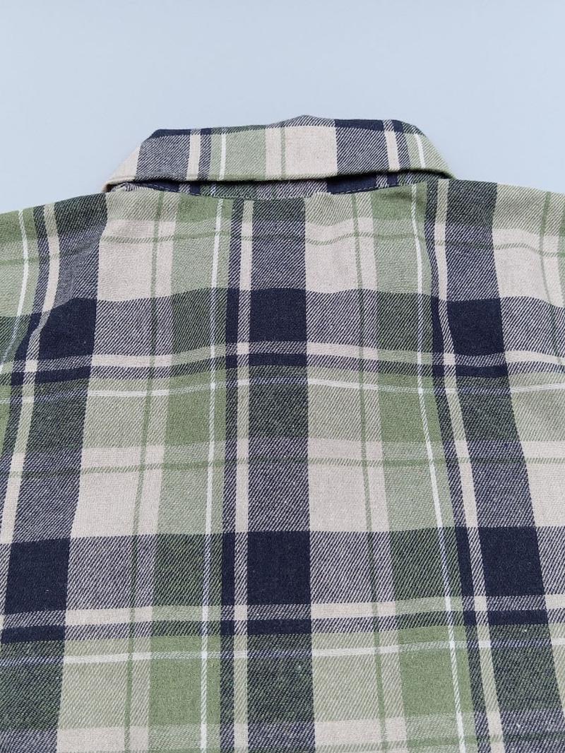 Women's Plaid Print Button Front Shirt Dress, Casual Drop Shoulder Long Sleeve Collared Short Dress for Spring & Fall, Women's Clothes for Daily Wear