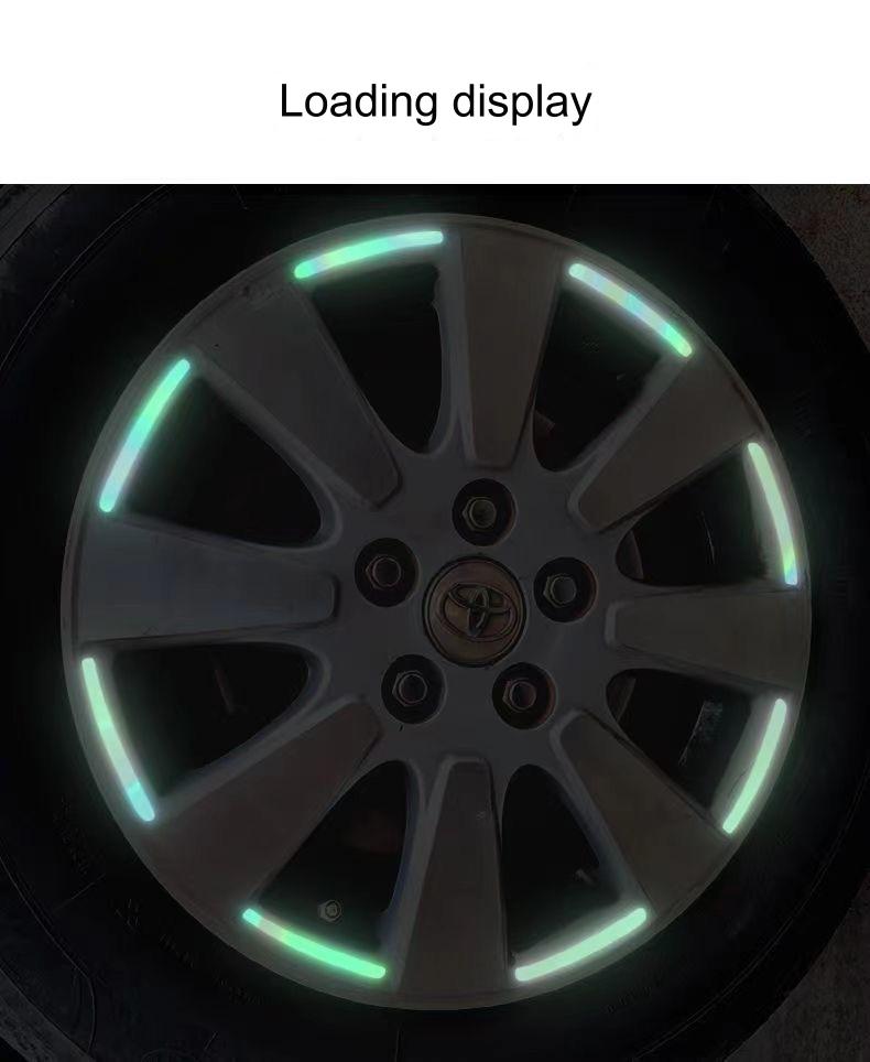 20 Count Car Wheel Hub Reflective Sticker, Reflective Wheel Rim Stripe Decal Sticker, Reflective Wheel Rim Stripe Decal Sticker, Night Reflective Safety Decoration Strip for Cars, Trucks, Motorcycle (Luminous),