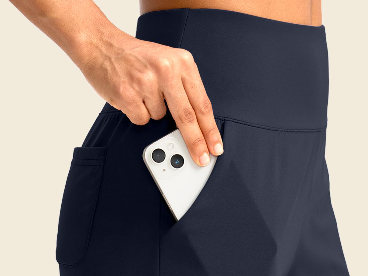 G Gradual Women's Bermuda Long Shorts with Pockets 9" High Waist Knee Length Shorts for Women Walking Athletic Workout