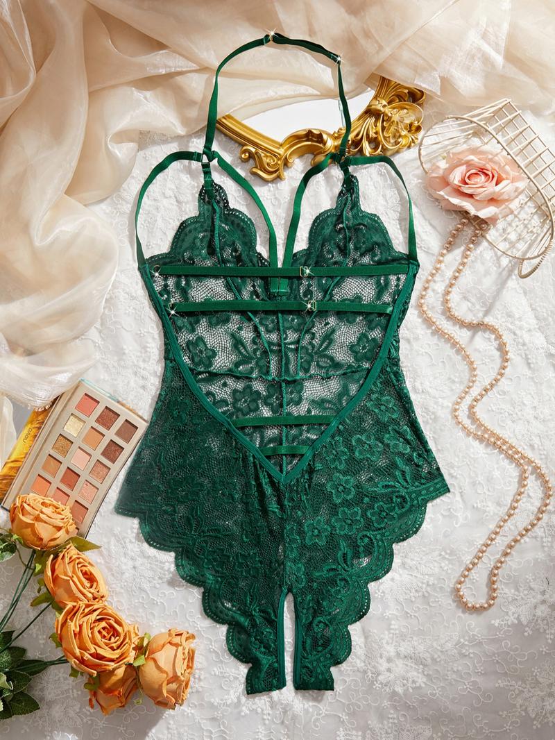 Women's Solid Color Sexy Lace Body Suit Lingerie Bodysuit, Fashion Comfy Breathable Lingerie for Daily Wear, Women's Lingerie for All Seasons